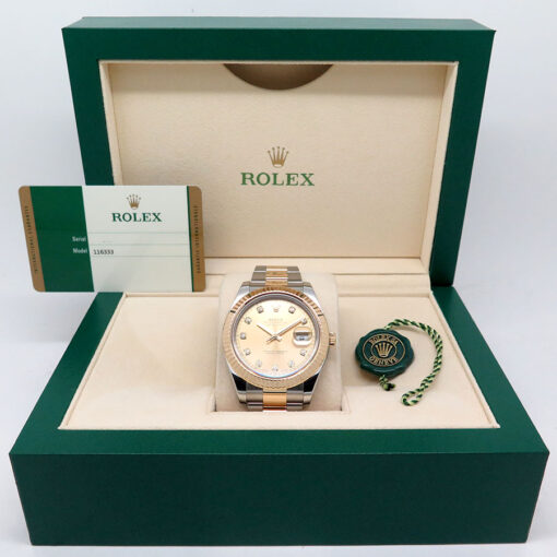 Rolex 116333 Datejust II 18K/SS with Champagne Diamond Dial on Oyster - Image 2