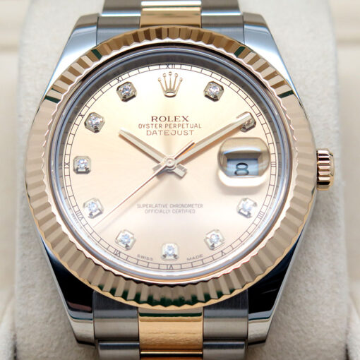 Rolex 116333 Datejust II 18K/SS with Champagne Diamond Dial on Oyster - Image 4