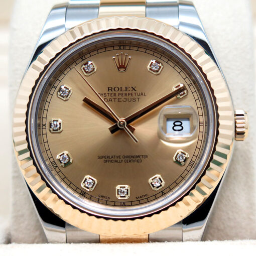 Rolex 116333 Datejust II 18K/SS with Champagne Diamond Dial on Oyster - Image 3