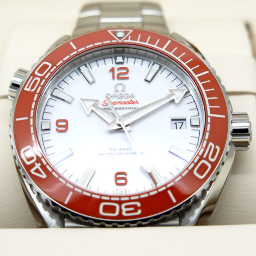 Omega Seamaster 600m Planet Ocean with White Dial and Orange Bezel - Image 3