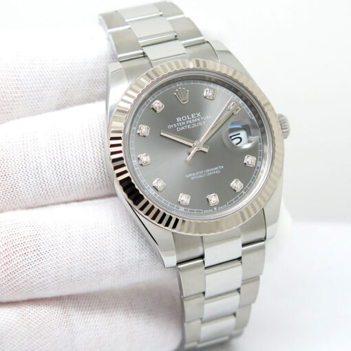 Rolex 126334 Datejust 41 with Slate Diamond Dial on Oyster