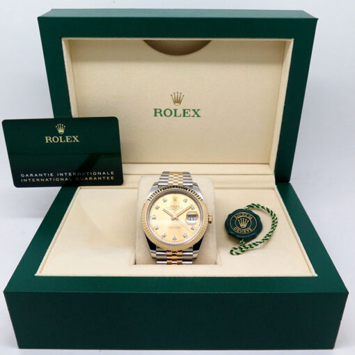 Rolex 126333 Datejust 41 18K/SS with Champagne Diamond Dial on Jubilee - Image 2
