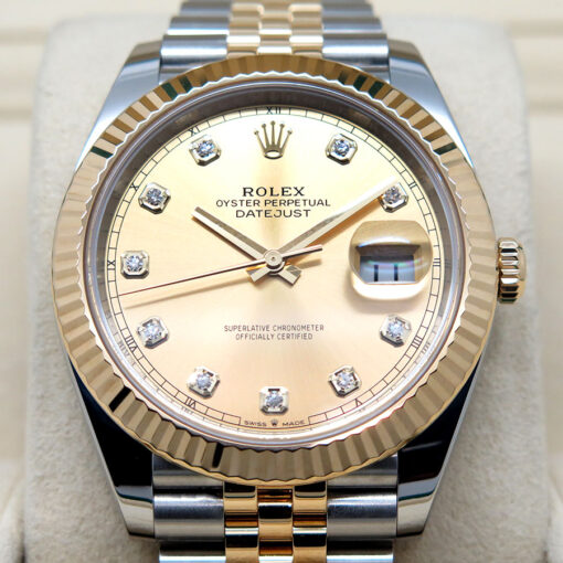 Rolex 126333 Datejust 41 18K/SS with Champagne Diamond Dial on Jubilee - Image 3