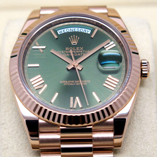 Rolex 228235 Day Date 40 18K Rose Gold with Olive Green Dial - Image 3