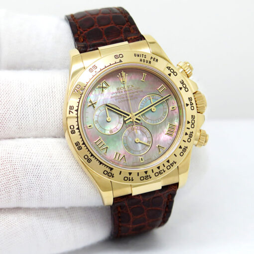 Rolex 116518 Cosmograph Daytona 18K Yellow Gold with Black Mother of Pearl Roman Dial