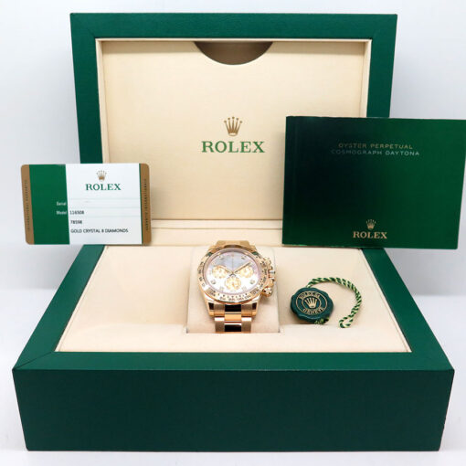 Rolex 116508 Cosmograph Daytona 18K Yellow Gold with Black Mother of Pearl Diamond Dial - Image 2