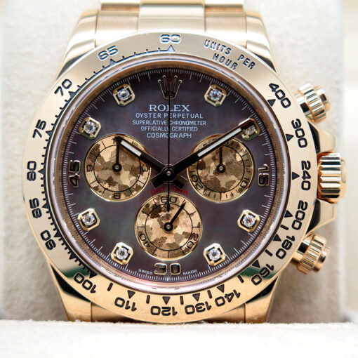 Rolex 116508 Cosmograph Daytona 18K Yellow Gold with Black Mother of Pearl Diamond Dial - Image 4