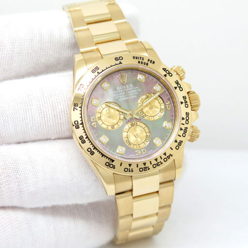 Rolex 116508 Cosmograph Daytona 18K Yellow Gold with Black Mother of Pearl Diamond Dial