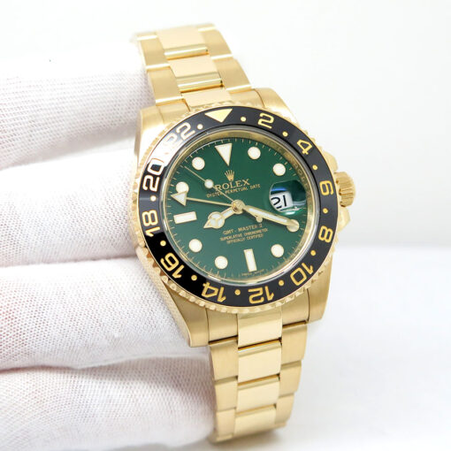 Rolex 116718LN GMT Master II 18K Yellow Gold with Green Dial