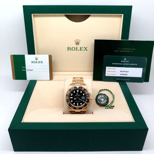 Rolex 116718LN GMT Master II 18K Yellow Gold with Black Dial - Image 2