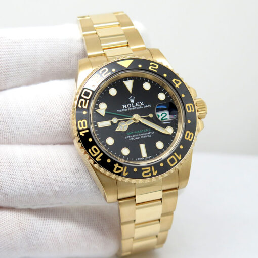 Rolex 116718LN GMT Master II 18K Yellow Gold with Black Dial