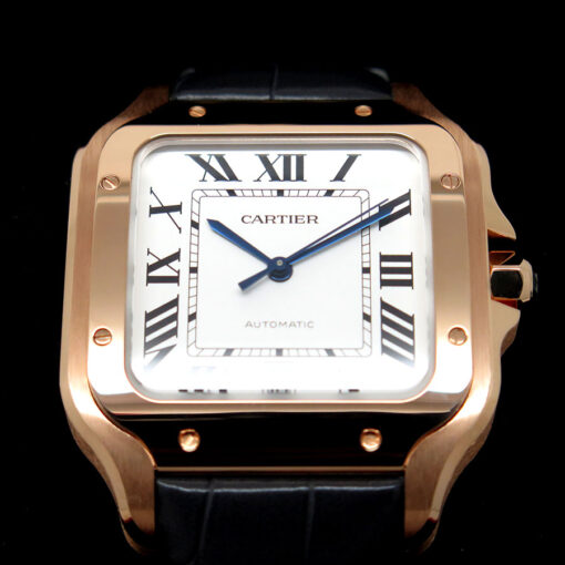 Cartier WGSA0019 Santos de Cartier Large 18K Rose Gold on Leather - Image 3