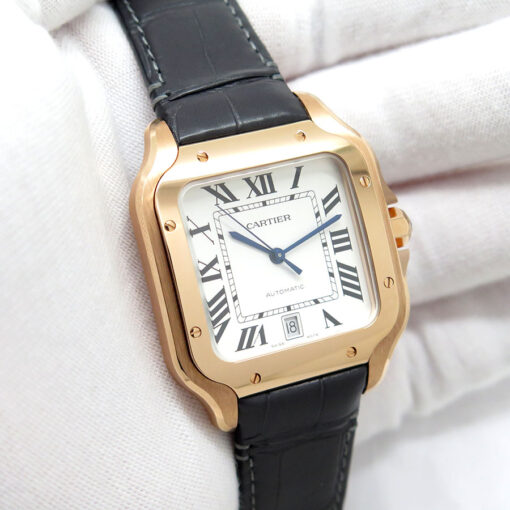 Cartier WGSA0019 Santos de Cartier Large 18K Rose Gold on Leather