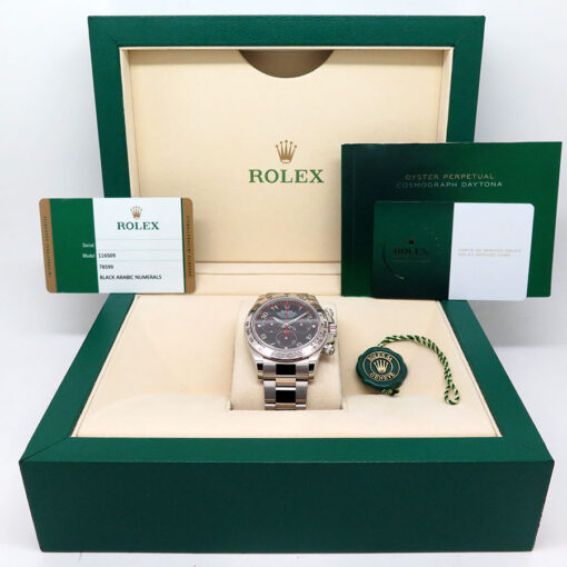 Rolex 116509 Cosmograph Daytona 18K White Gold with Black Arabic Dial - Image 2