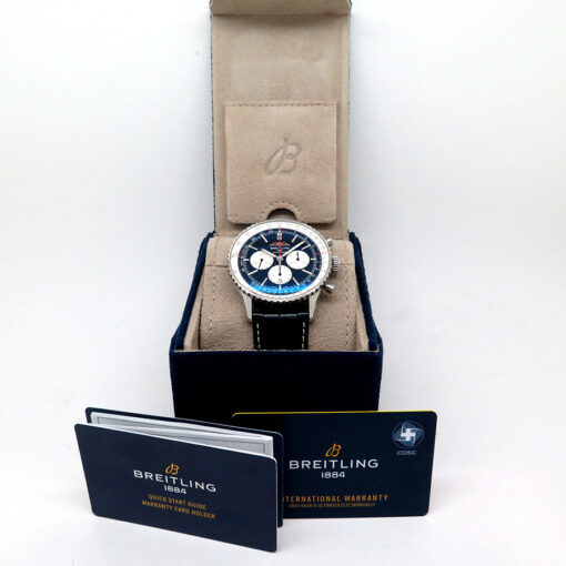 Alternative view of Breitling AB0137 Navitimer B01 Chronograph 46mm with Black Dial on Strap
