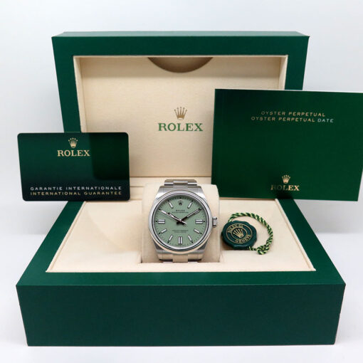 Alternative view of Rolex 134300 Oyster Perpetual 41 with Pistachio Dial