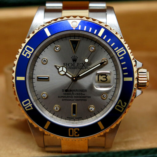 Rolex 16613LB Submariner 18K/SS with Silver Serti Dial - Image 3