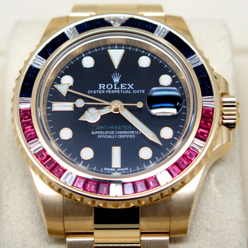 Rolex 116748SARU GMT Master II 18K Yellow Gold with Ruby/Sapphire Bezel - Image 3