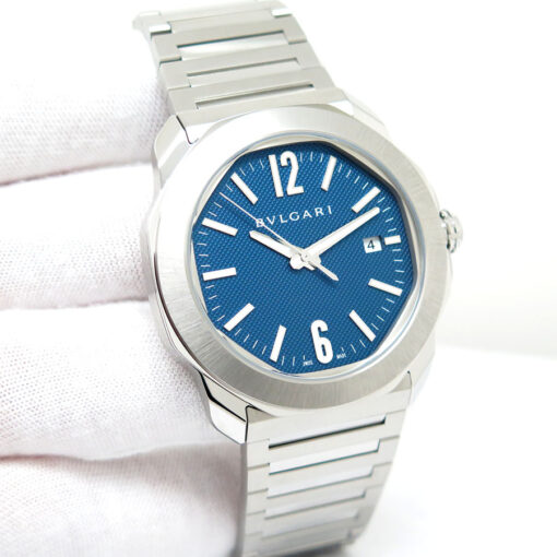 Bulgari 103739 Octo Roma Clous de Paris 41mm with Blue Dial