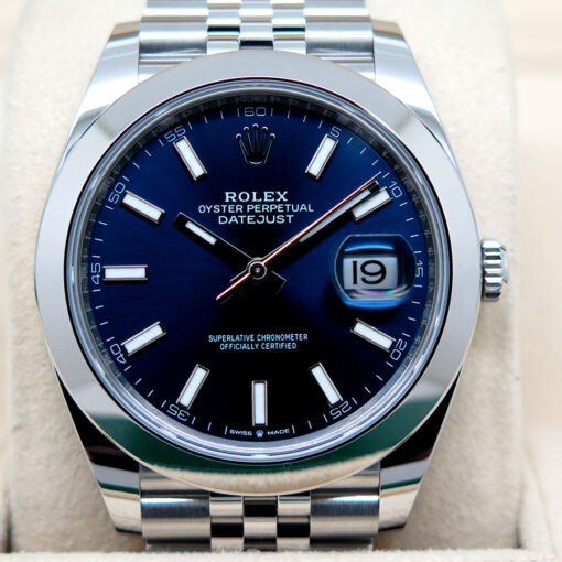 Rolex 126300 Datejust 41 with Blue Stick Dial on Jubilee - Image 3