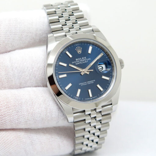 Rolex 126300 Datejust 41 with Blue Stick Dial on Jubilee