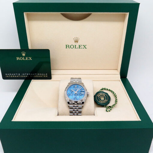 Rolex 278274 Datejust with Blue Floral Motif Diamond Dial on Jubilee - Image 2