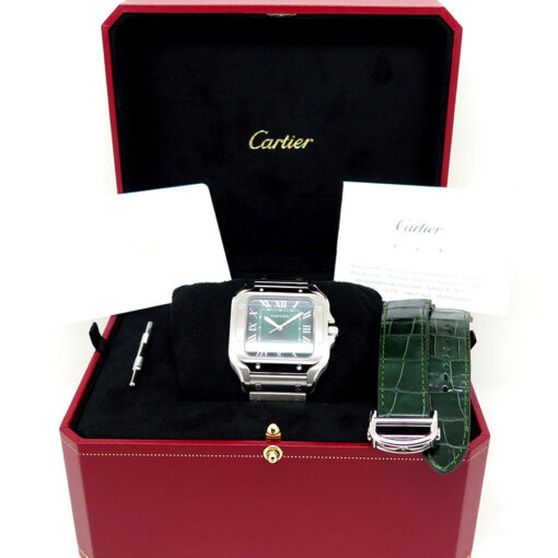 Alternative view of Cartier WSSA0062 Santos de Cartier Large with Green Dial