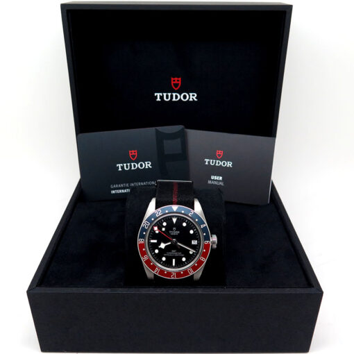 Alternative view of Tudor 79830RB Black Bay GMT with Red/Blue Bezel on NATO