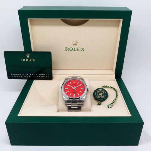 Rolex 124300 Oyster Perpetual 41 with Coral Red Dial - Image 2