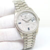 Rolex 228349RBR Day Date 40 18K White Gold with Pave Diamond Dial and Diamond Bezel