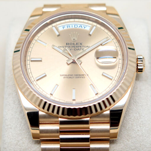 Rolex 228238 Day Date 40 18K Yellow Gold with Champagne Stick Dial - Image 3