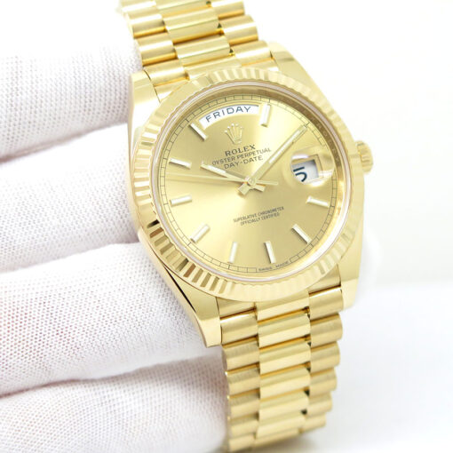 Rolex 228238 Day Date 40 18K Yellow Gold with Champagne Stick Dial