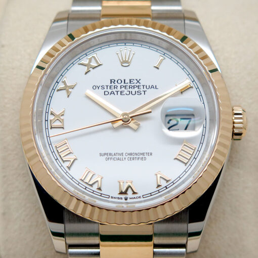 Rolex 126233 Datejust 18K/SS with White Roman Dial on Oyster - Image 3