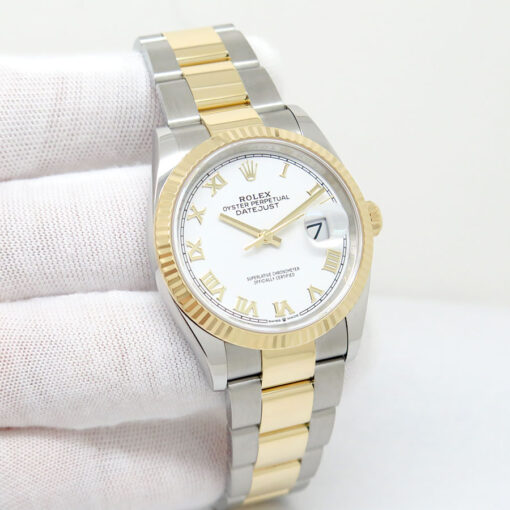 Rolex 126233 Datejust 18K/SS with White Roman Dial on Oyster