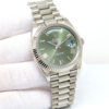 Rolex 228239 Day Date 18K White Gold with Olive Green Roman Dial