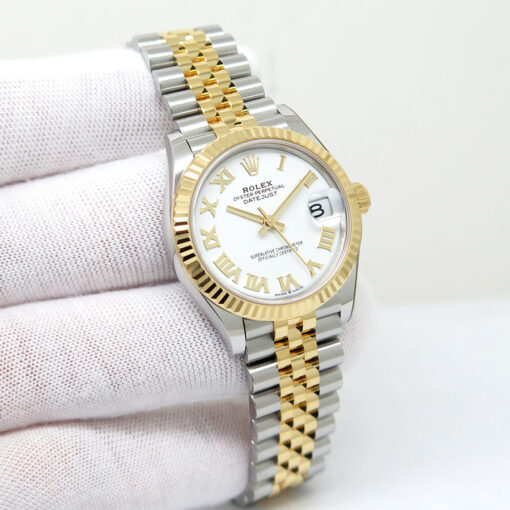 Rolex 278273 Datejust 18K/SS with White Roman Dial on Jubilee