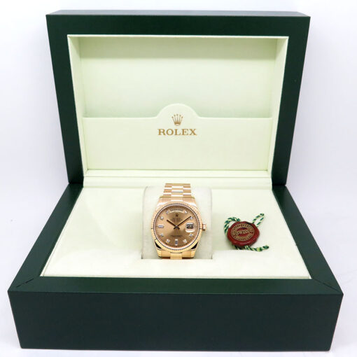 Rolex 118238 Day Date 18K Yellow Gold with Champagne Diamond Dial - Image 2