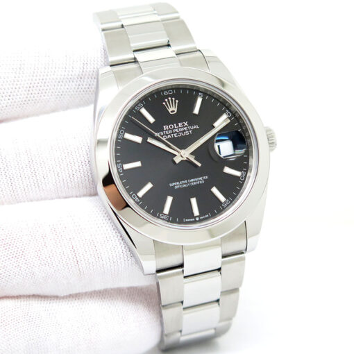 Rolex 126300 Datejust 41 with Black Stick Dial on Oyster