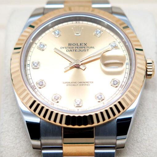 Rolex 126333 Datejust 41 18K/SS with Champagne Diamond Dial on Oyster - Image 4