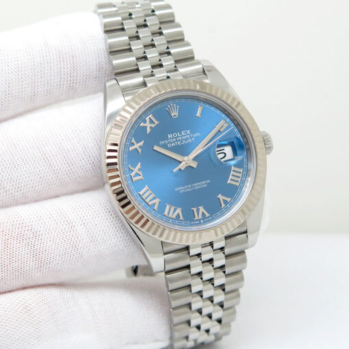 Rolex 126334 Datejust 41 with Blue Azzurro Dial on Jubilee