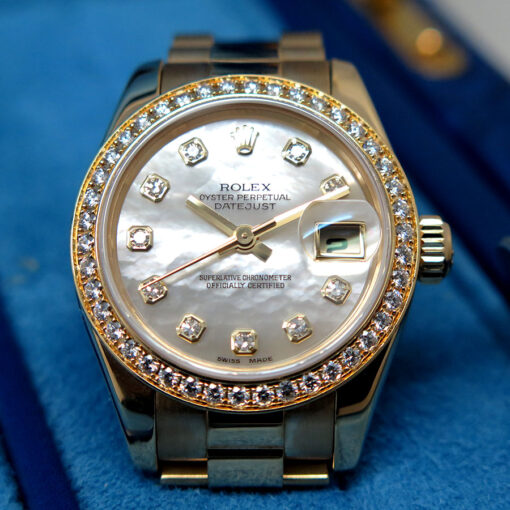 Rolex 179138 Datejust 18K Yellow Gold with Mother of Pearl Diamond Dial/Bezel on President - Image 3