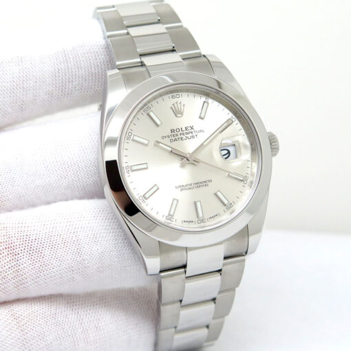Rolex 126300 Datejust 41 with Silver Stick Dial on Jubilee