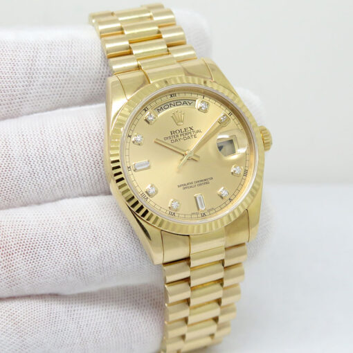 Rolex 118238 Day Date 18K Yellow Gold with Champagne Diamond Dial