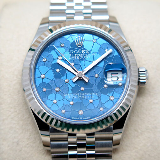 Rolex 278274 Datejust with Blue Floral Motif Diamond Dial on Jubilee - Image 3
