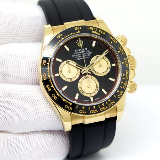 Rolex 126518LN Cosmograph Daytona 18K Yellow Gold with Black Dial on Oysterflex