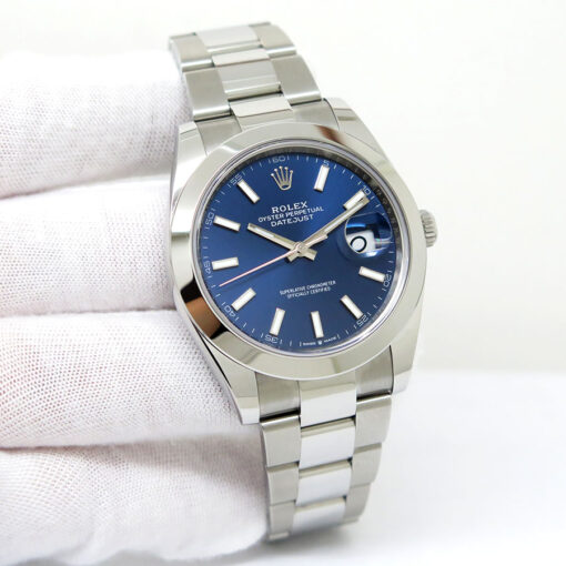 Rolex 126300 Datejust 41 with Blue Stick Dial on Oyster