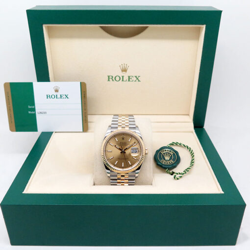 Rolex 126233 Datejust 18K/SS with Champagne Stick Dial on Jubilee - Image 2