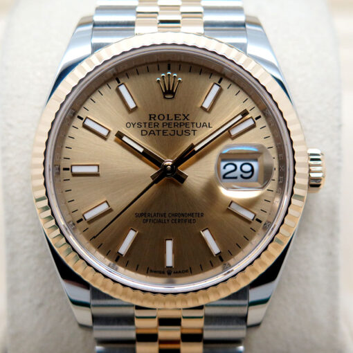 Rolex 126233 Datejust 18K/SS with Champagne Stick Dial on Jubilee - Image 4