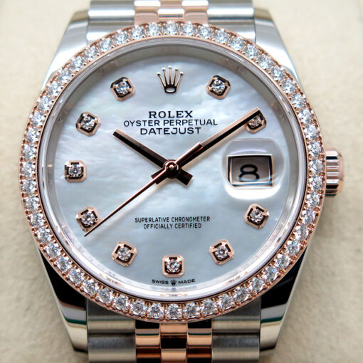 Rolex 126281RBR Datejust 18K/SS with Mother of Pearl Diamond Dial/Bezel on Jubilee - Image 3