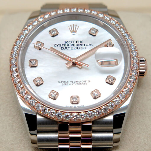 Rolex 126281RBR Datejust 18K/SS with Mother of Pearl Diamond Dial/Bezel on Jubilee - Image 5
